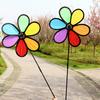 6pc Flower Wind Spinner Garden Yard Decoration 52cm Colorful Lawn Pinwheel Garden Windmill Standing Pinwheel Wind Stakes Spinner