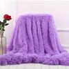 Luxury Purple Furry Double-layer Blanket with French Soft Wool Blanket for Comfortable Sofa Cover and Nordic Home Decor