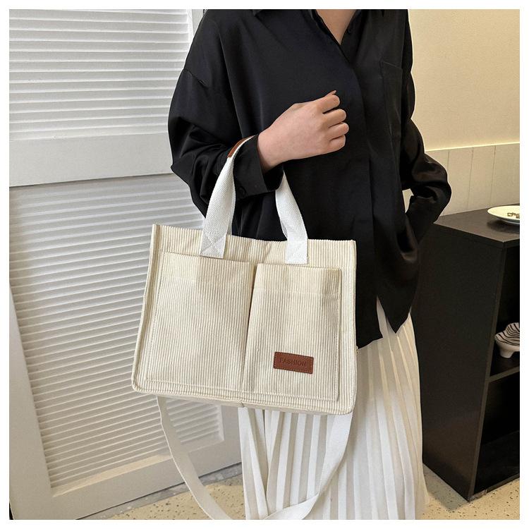 Женская вельветовая сумка-тоут, большие вместительные сумки для женщин, женская сумка-мессенджер, сумка через плечо, женская сумка