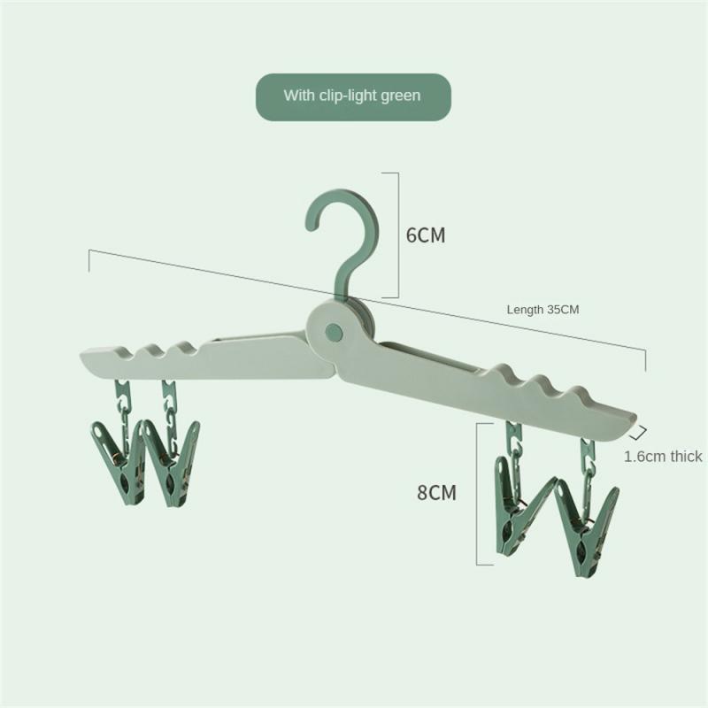 32 Clips Folding Clothes Dryer Hanger Windproof Socks Underwear Drying Rack Household Children Adults Storage Laundry Rack