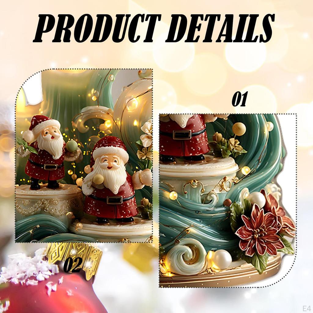 2D Christmas Plague Acrylic Ornament Collection Crafts Artwork Decors for Centerpiece Bookshelf Desk