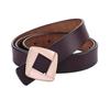 Genuine Leather Womens Retro Gold Buckle Belt With Hollow Design For Casual Fashion