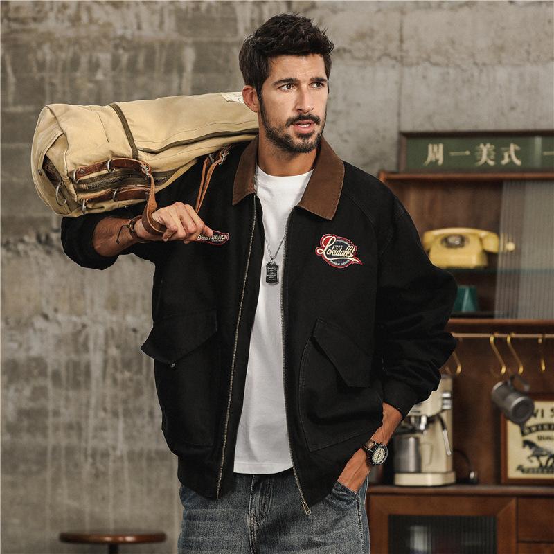 American Tooling Jacket Men's Trendy Brand Heavy Retro Detroit Jacket Men's Loose Casual Trendy Men Clothing