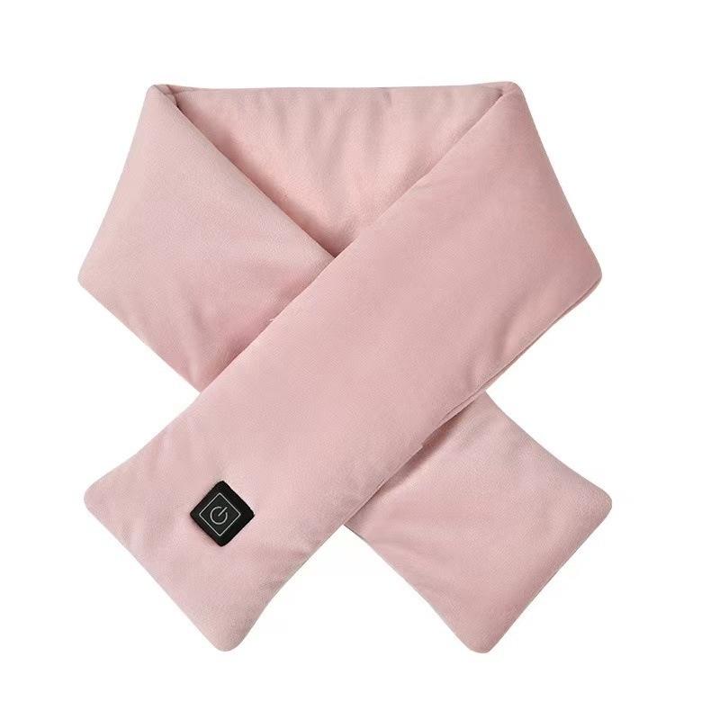 USB Electric Heating Scarf Autumn and Winter AdjustableTemperature Washable Fleece Neck Warmer for Outdoor Not Inclound Battery