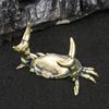 Brass Crab Miniature Sculpture - Exquisite Desk Decoration for Home or Office