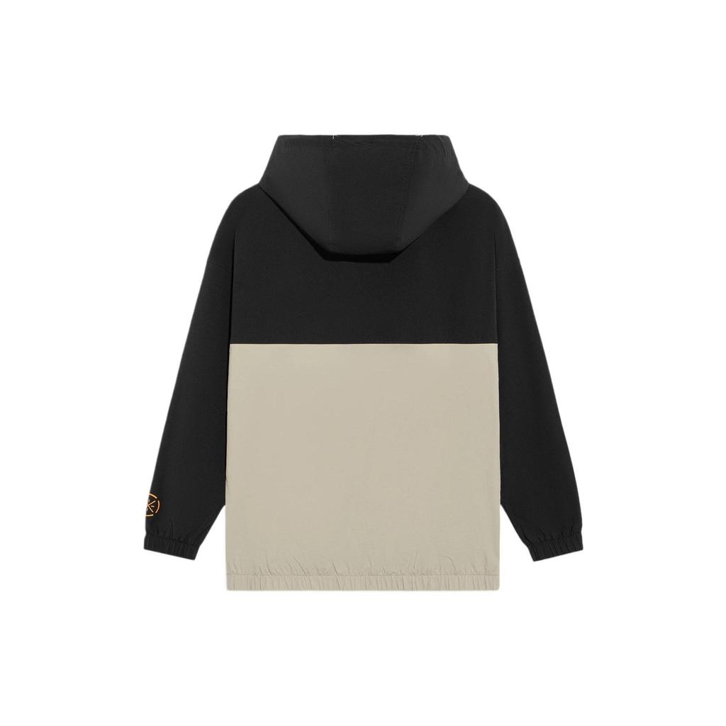 Li-Ning Свободный крой, цветные блоки, полумолния, капюшон, куртка, мужские куртки, черный цвет AFDS203-1