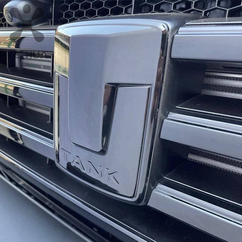 Great Wall GWMTank 300 TANK 300 3D ABS Sticker Car Front Emblem Badge Decals Black Badge Logo Emblem Cover Car-Styling