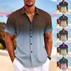 Гавайская рубашка для мужчин, мужские винтажные рубашки для боулинга на пуговицах, летняя пляжная рубашка с коротким рукавом