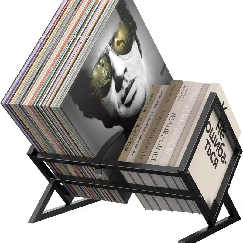 Металлический Виниловый Черный Держатель Пластинок Настольная Подставка-Дисплей Полка Для Хранения Домашний Офис Дисплей Для Принадлежностей Для Виниловых Пластинок