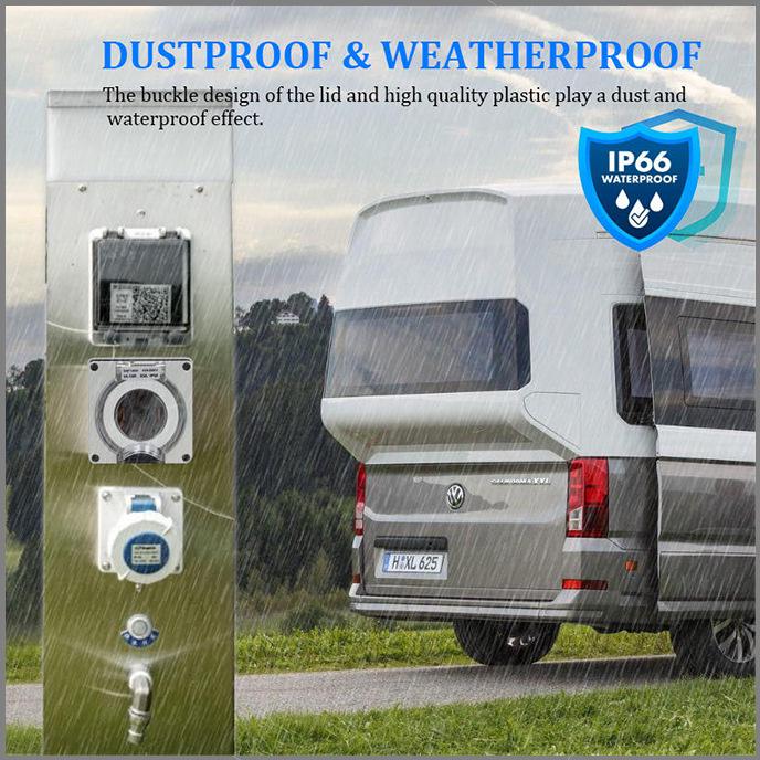 Розетка NEMA 14-30R, 125/250В, пылезащищенная для использования на улице, для фургонов и электромобилей.