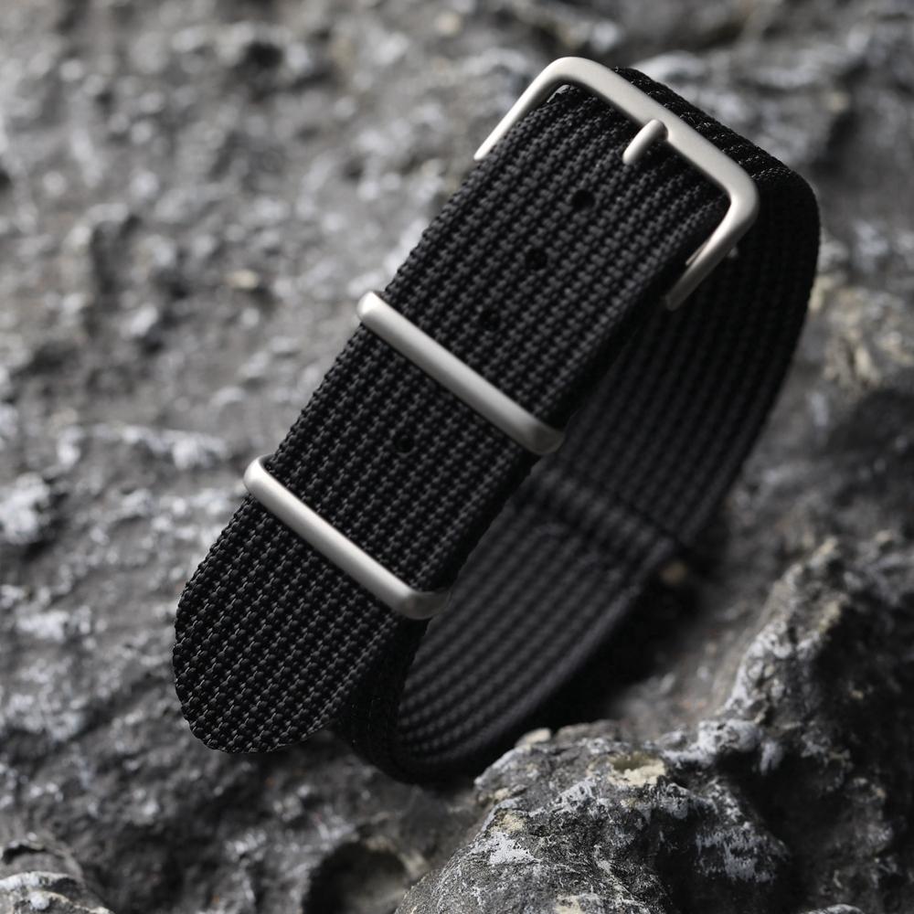 New Ribbed Nylon Watchband Nylon Watch Strap 18mm 20mm 22mm Watchband Accessories for Military Watch Band Bracelets