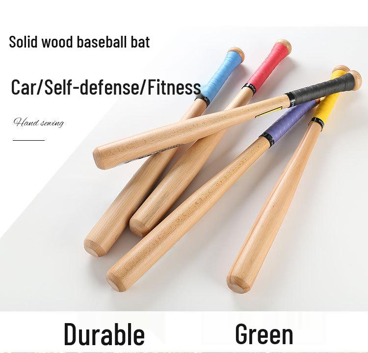 Solid Beech Heavy-Duty Polished Wood Baseball Bat