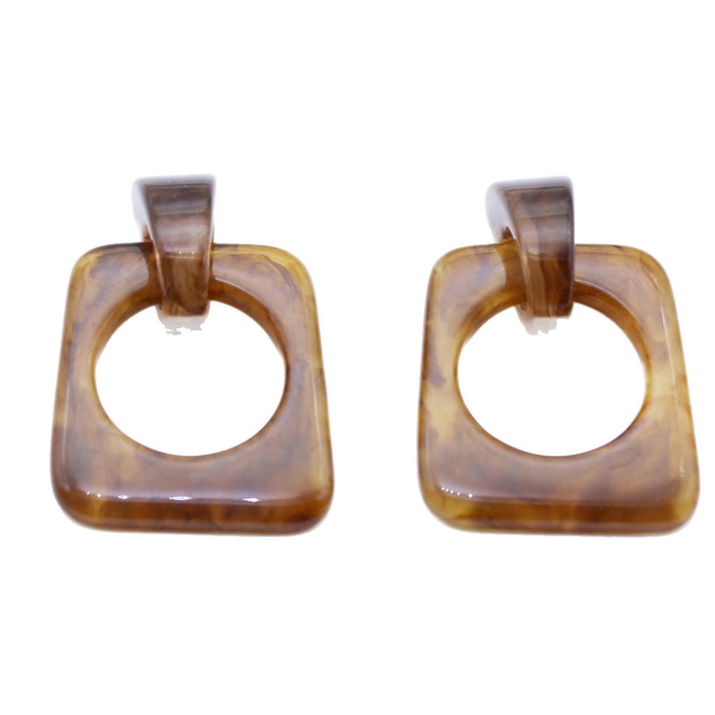 Европейские и американские ретро-серьги Maelard: Игла из серебра S925, Кофейный акрил