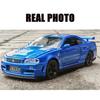 Масштаб 1/32 Nissan GTR R34 SKYLINE Fast Alloy Simulation Car Model Diecasts & Toy Vehicles and Furious Cars Decoration Toys for Children Boy