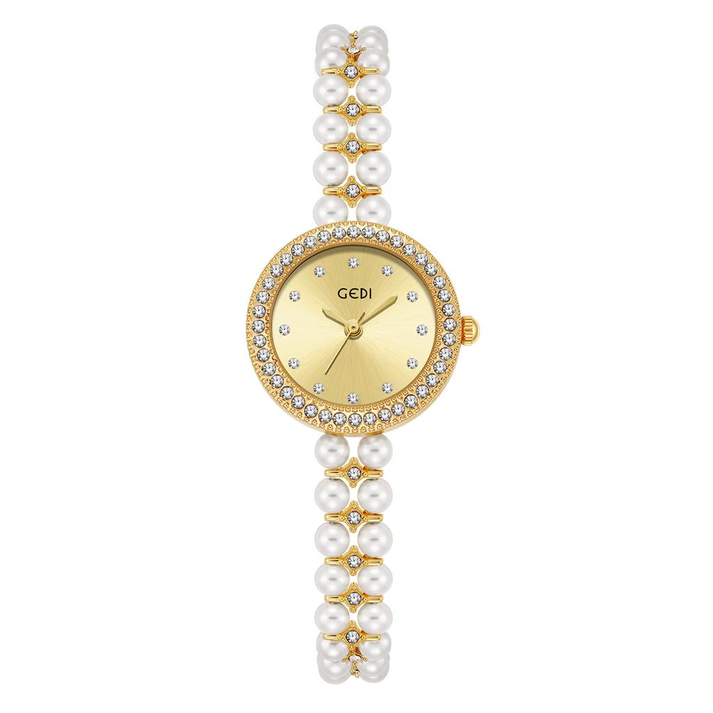 Light Luxury Diamond-Encrusted Fritillary Women'S Watch Niche Chinese High-End Bead Strap Watch Women'S Bracelet Quartz Watch