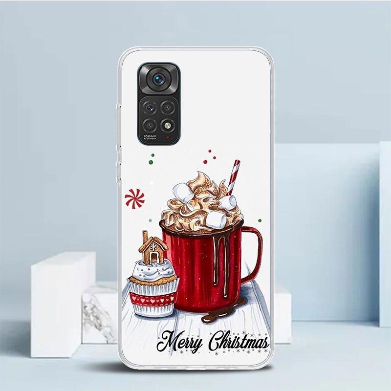 Зимний Кофе Рождественский Чехол Для Телефона Для Xiaomi Redmi Note 15 14 14S 13 12S 12 Pro Plus 11S 11 11T 11E 10S 10 + Мягкий ТПУ Задняя Крышка