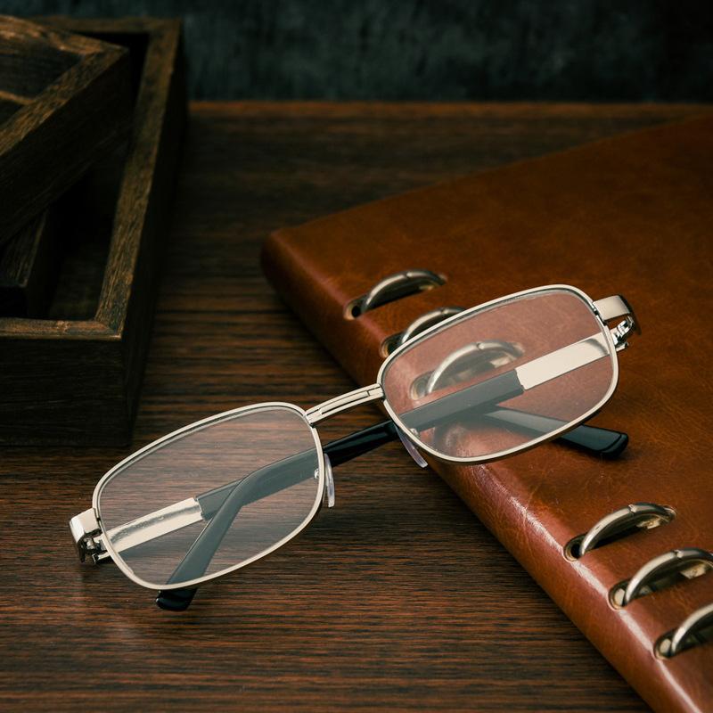 Classic Reading Glasses Women Men Metal Large Frame Crystal Eyeglasses Square Presbyopia High Definition Reader Eyewear