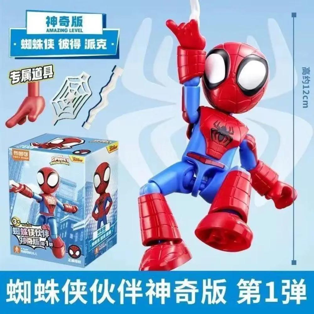Игрушки-конструкторы Marvel Человек-Паук 12 см Железный Человек Питер Паркер Майлз Моралес Паучиха Гвен Фигурка-конструктор