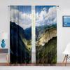 Горы Пейзаж Прозрачная Вуаль Шторы Озеро Отражение Воды Деревья Осенние Окна Тюлевые Шторы для Гостиной Шторы Декор