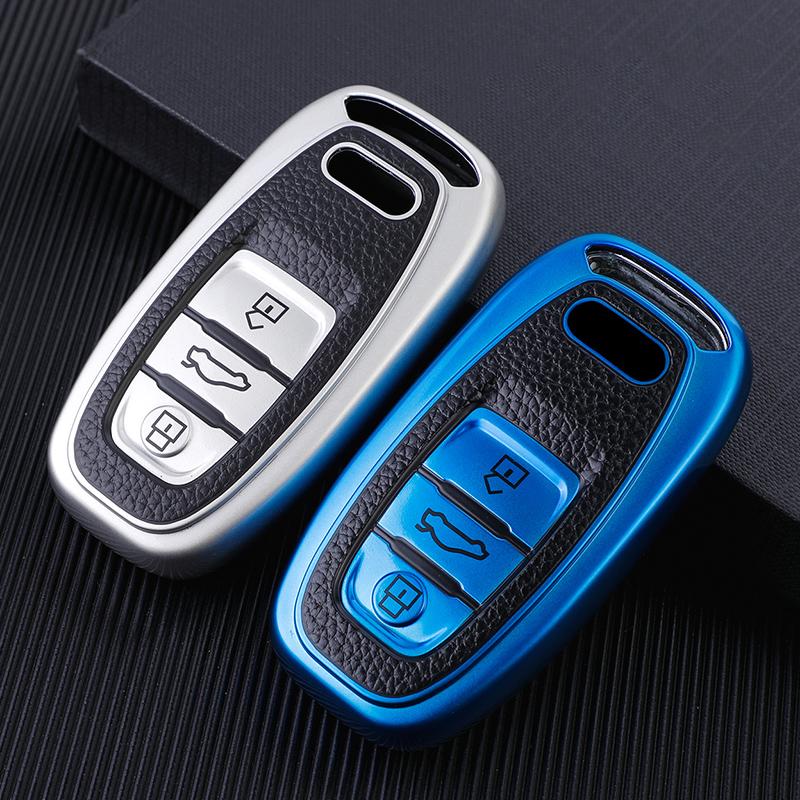 Кожаный смарт-чехол для ключей из ТПУ, чехол-брелок, авто чехол для A1 A3 A4 A5 A6 A7 A8 Quattro Q3 Q5 Q7 2009-2015, аксессуары