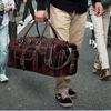 New Leather Duffle Bag for Men, Overnight 21 Inch Weekender Duffel Gym Bag, Full Grain Leather Travel Carry-On Bag,