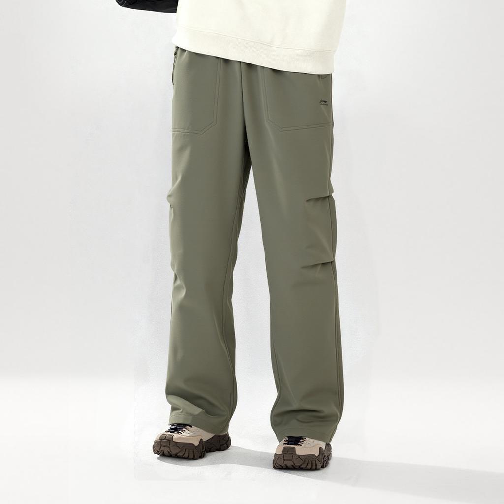 Li Ning Comfortable Versatile Fashionable Casual Fleece Soft Simple Sports Long Pants Men Bottoms AYKVC51-2