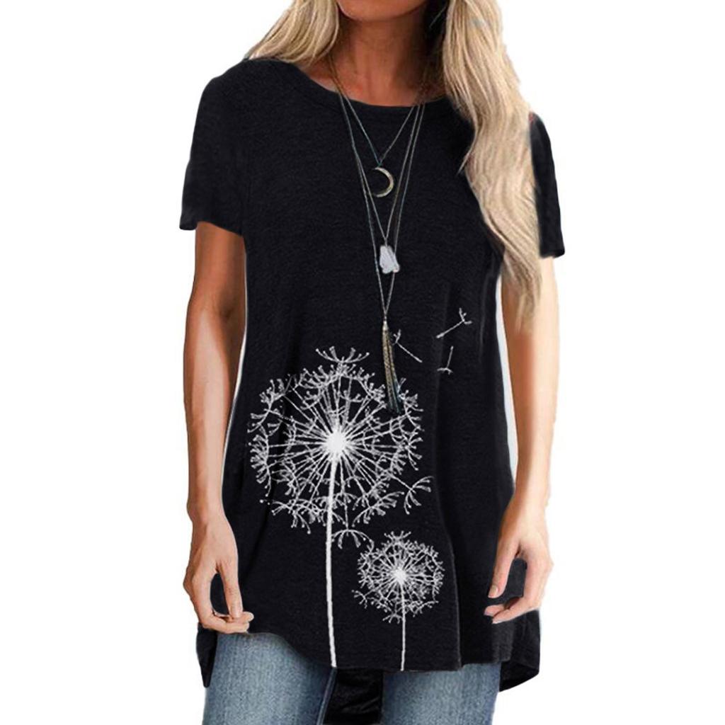 Женская футболка больших размеров с принтом, с короткими рукавами, повседневная блузка, свободные топы