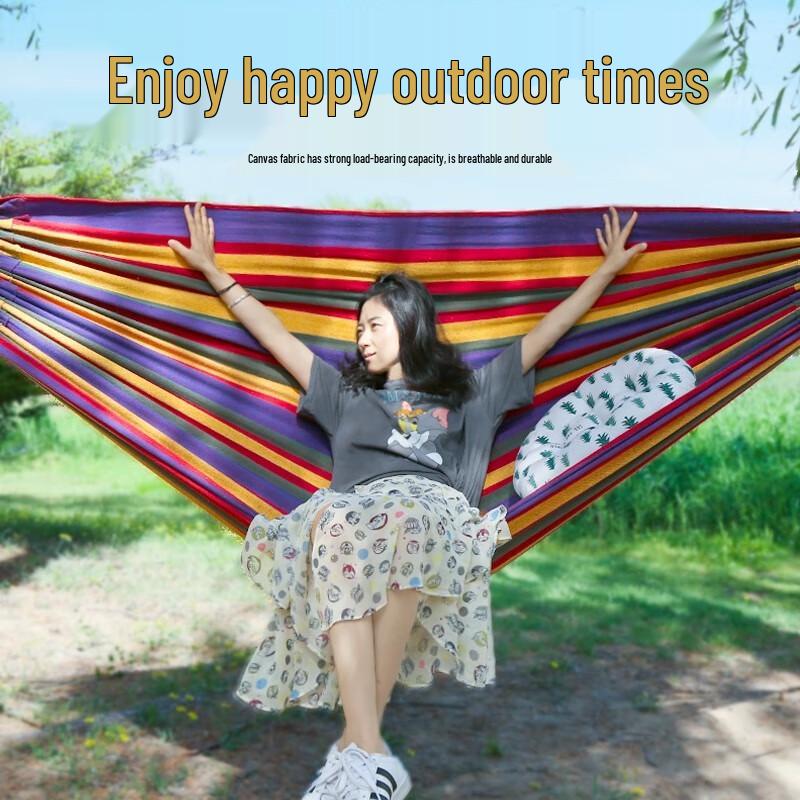 Tri-polar Outdoor Double Canvas Cotton Hammock
