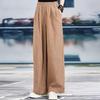 Women's Spring/Summer High-Waisted Wide-Leg Cotton Linen Pants