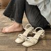New Sandals Versatile Shoes Retro Thick-heeled One-strap High Heels