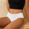 Бесшовное быстросохнущее нижнее белье из ледяного шелка со средней талией для женщин без бедер и живота. Удобные женские трусы для спорта и фитнеса.