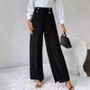 Весенние осенние брюки Стильные широкие брюки с высокой талией для женщин для работы Весна-осень с пуговицами Элегантные