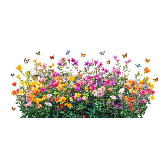 Window Decals Spring Garden Design Double-Sided Visibility Electrostatic Adsorption Glass Sticker Home Shop Window Decoration