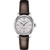 Женские автоматические часы Tissot Le Locle с кожаным ремешком (T0062071603800) - Серебряный циферблат