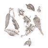 100pcs Mixed Leaves Tibetan Silver Charms Pendants Beads DIY Jewelry Findings