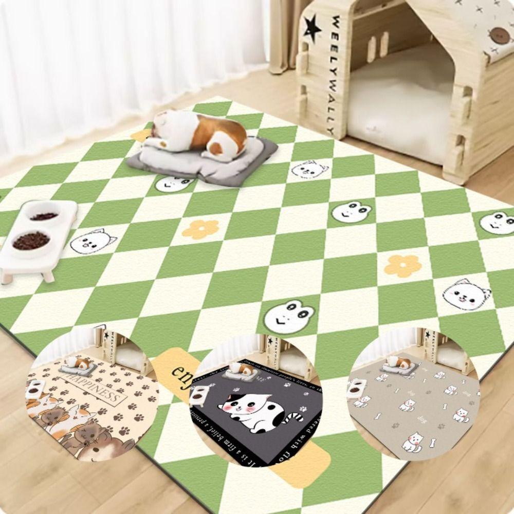 Easy to Clean Pet Dog Area Rug Cartoon Pattern Dog Anti Slip Mat  Dog and Cat