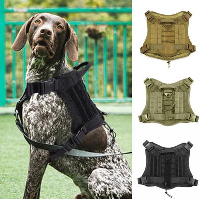 Шлейка для собак, регулируемая, с нейлоновой ручкой, без тяги, для больших собак в стиле милитари