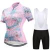 Summer Short Riding Bicycle Cycling Clothing Set Women Sport Jerseys Suits White Bib Pants