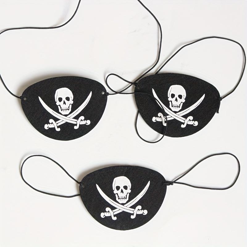 20pcs Pirate Eye Patches Captain Hat Set Skull Print Halloween Cosplay Adult Dress Up Felt One Eye Decoration Theme Party Props
