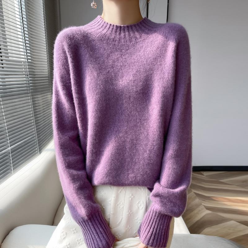 Women's Cashmere Sweater Qinghe Cashmere 30% Cashmere 70% Wool Women's Autumn and Winter Cashmere Pullover Soft and Warm
