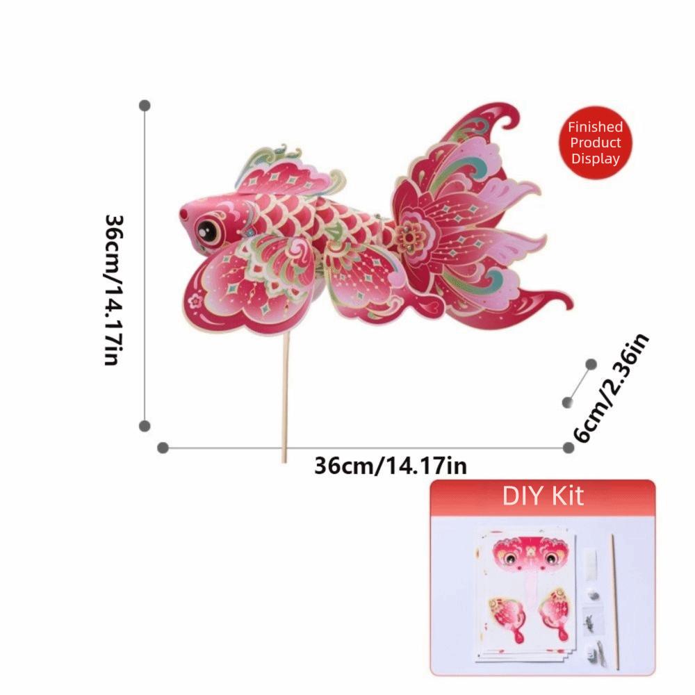 Handmade Handheld Fish Lantern Ancient Style DIY Lantern Material Kit Holiday Celebration