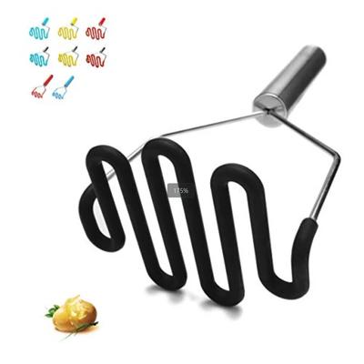 Большой мини-пластиковый ручной пресс для картофельного пюре, черный, красная нейлоновая проволока, силиконовая ручка из нержавеющей стали