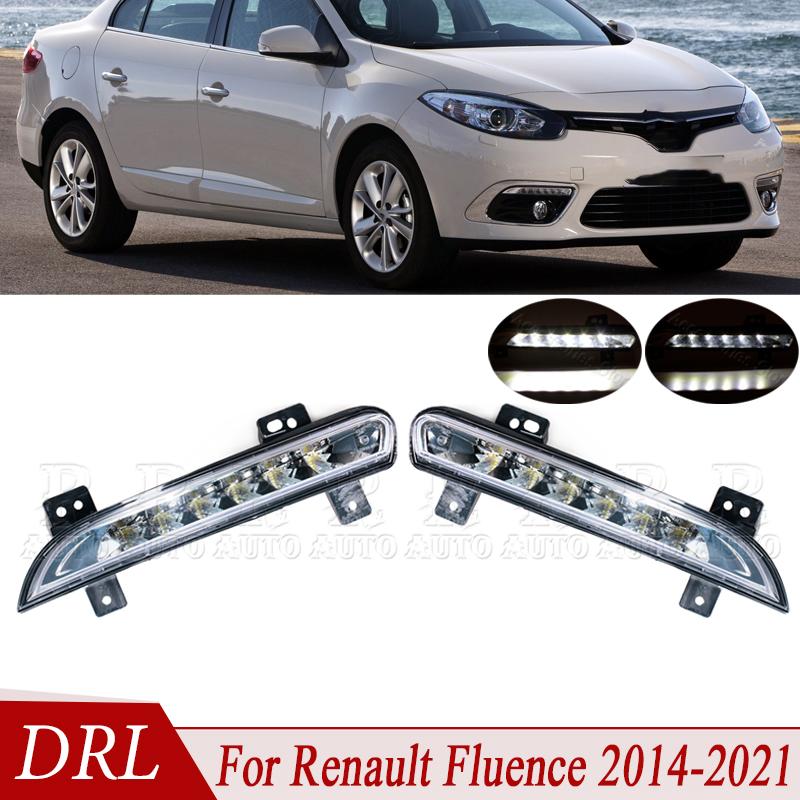 Светодиодные ДХО Дневные Ходовые Огни Для Renault Fluence 2014 2015 2016 2017-2021 Передний Бампер ДХО Дневная Фара 266057986 266005976