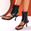 Fashion Mid Heels Women Clip Toe Sandals Fad Summer Ankle Cool Boots Designer Elegant Flip Flops 2025 New Pumps Party Sandalias Mujer