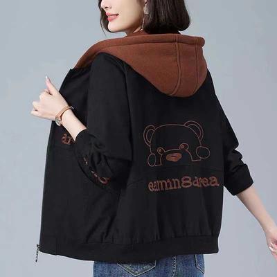 Пальто для женщин Хлопок Зима Утепленное Повседневное Оверсайз Ветровка Повседневное Универсальное Куртка с капюшоном с мишкой