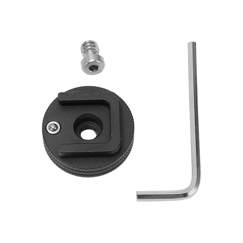 14in Cold Shoe Mount Adapter with Wrench Aluminum Alloy Anti Drop Cold Shoe Mount Adapter for