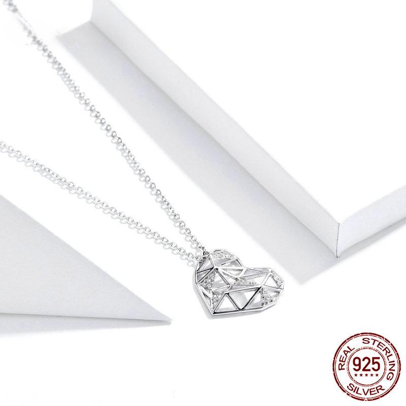 Ожерелье с подвеской в ​​форме сердца из стерлингового серебра 925 пробы для женщин, модный дизайн, деконструкция, вечерние ювелирные аксессуары