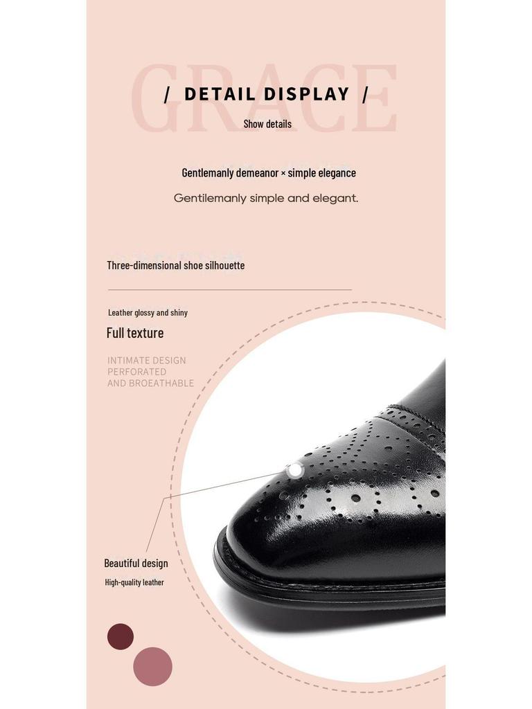 Новые осенние мужские кожаные деловые оксфорды броги — модные, дышащие, готовые к свадьбе.