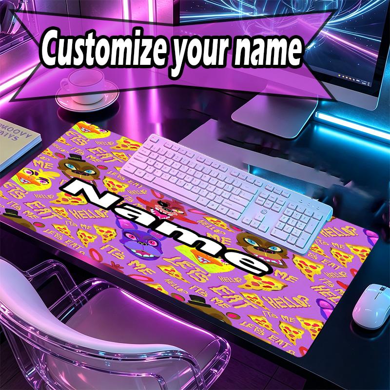 Custom Name Personalized Five Nights at Freddy's Pattern Mousepad, Laptop PC Desk Mat, Decorative Desk Mat for Home Keyboard Pad Gift