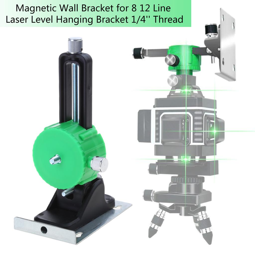 Laser Level Adjustable Magnetic Stand Holder Mount Wall Bracket 1/4'' Thread for 8 12 Line Laser Level Hanging Bracket
